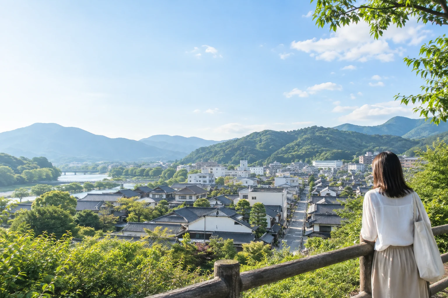 山とまちなみを見渡す地域の風景イメージ